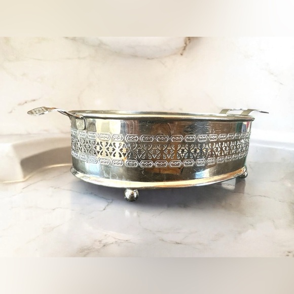 Vintage Ornate silver-plated chafing dish or casserole holder - Picture 2 of 4